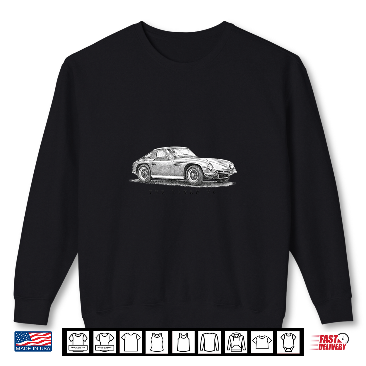 British Classic Sports Car Tvr Vixen V8 Shirt British Classic Sports Car Tvr Vixen V8 Shirt