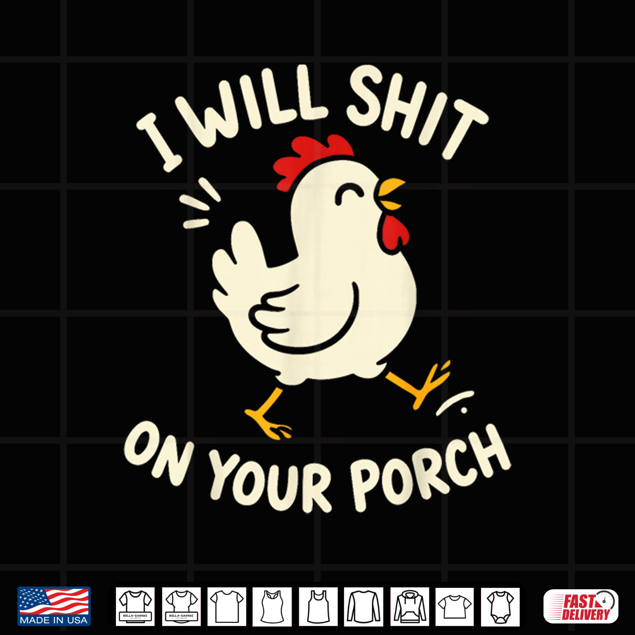 I Will Shit On Your Porch Funny Cute Chicken Lovers Farmers Shirt I Will Shit On Your Porch Funny Cute Chicken Lovers Farmers Shirt