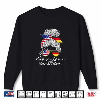 Usa Germany Heritage White Hair Messy Bun Women Girls Gift Shirt 2 Sweatshirt USA Germany Heritage White Hair Messy Bun Women Girls Gift Shirt