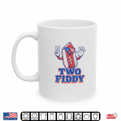 Mug Two Fiddy 4th of July Patriotic Hot Dog Shirt