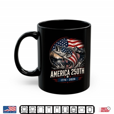 Mug Bass Fishing 250 Years America 250th Anniversary USA Shirt 1