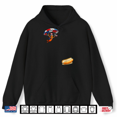 Hoodie Hotdog Freedom Dive Hot Dog Jumping Into Bun Sausage BBQ Shirt 1