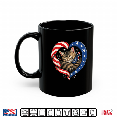 Mug 250th Anniversary USA 2026 American Flag Patriotic Cat Women Shirt