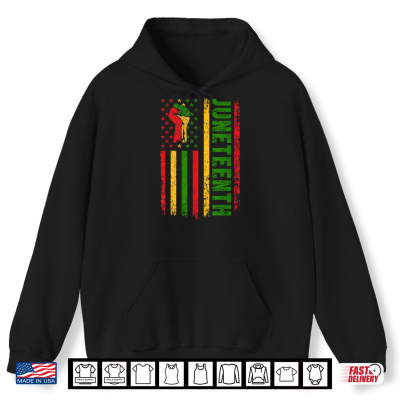 Hoodie Juneteenth 1865 African American Flag Celebration Tee Shirt