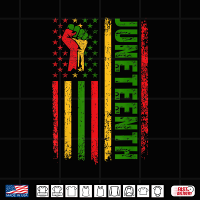 Design Juneteenth 1865 African American Flag Celebration Tee Shirt