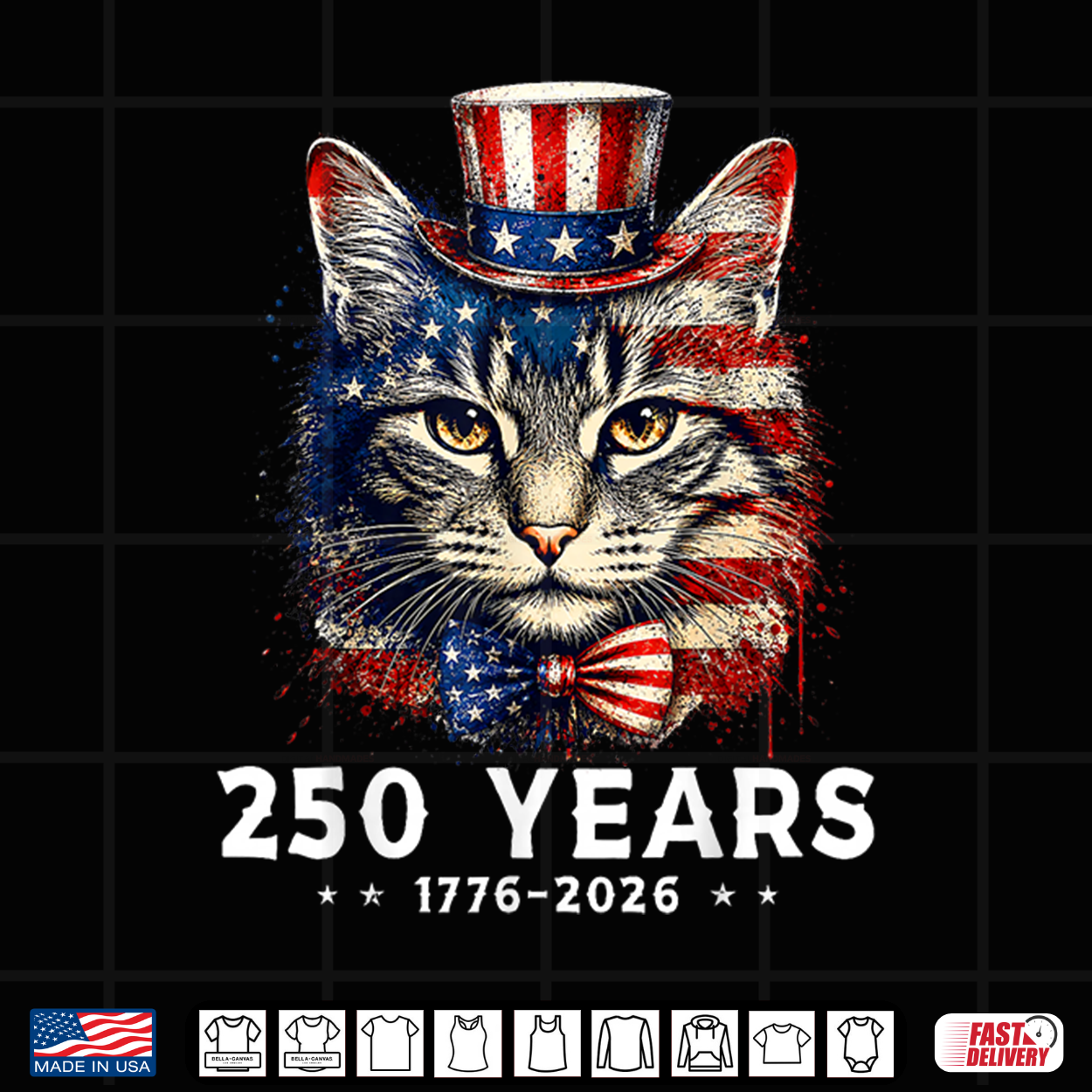 Cat Lovers Patriotic 250 Years Of America Usa 4Th Of July Shirt Cat Lovers Patriotic 250 Years Of America Usa 4Th Of July Shirt