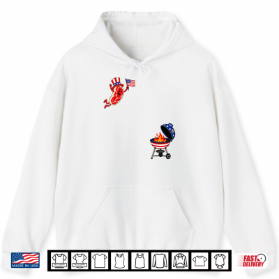 Hoodie Steak Freedom Dive Flying Bacon and Grill Funny BBQ Design Shirt