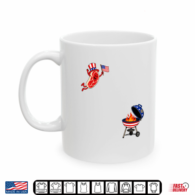 Mug Steak Freedom Dive Flying Bacon and Grill Funny BBQ Design Shirt