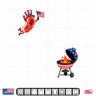 Design Steak Freedom Dive Flying Bacon and Grill Funny BBQ Design Shirt