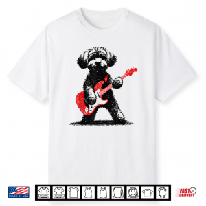 Funny Rock Maltipoo Dog Playing Guitar Music Lover Dog Shirt