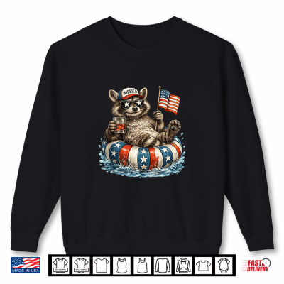 Sweatshirt Funny Racoon 4th of July Merica Patriotic Bourbon Lover Shirt