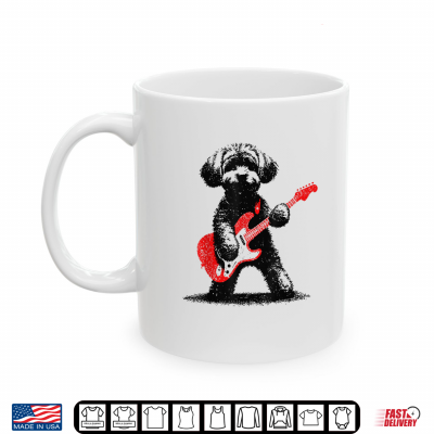Mug Funny Rock Maltipoo Dog Playing Guitar Music Lover Dog Shirt