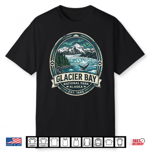 Glacier Bay National Park Alaska Vintage Whale & Mountains Shirt