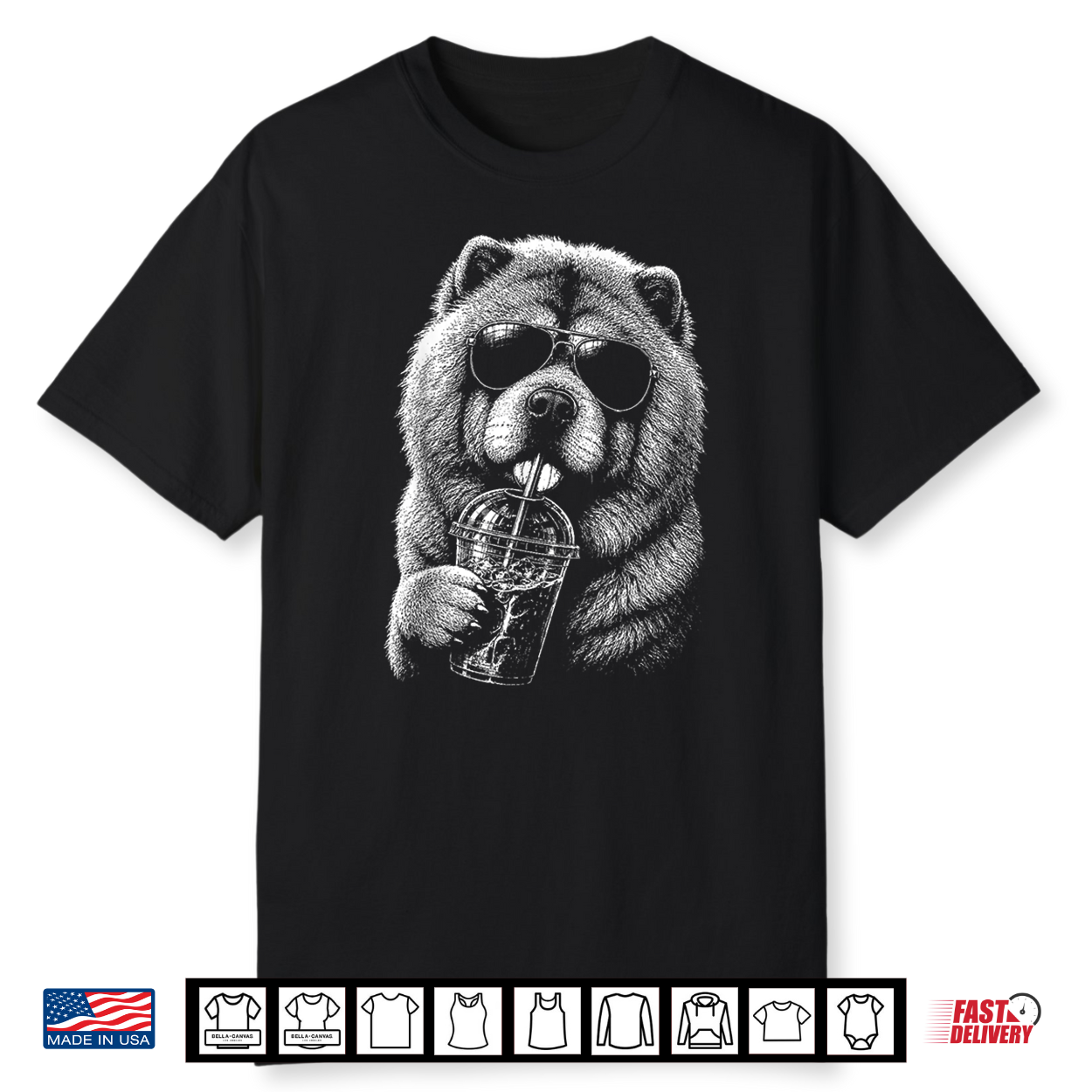 Chow Chow Drinking Iced Coffee Funny Dog Lover Shirt Chow Chow Drinking Iced Coffee Funny Dog Lover Shirt