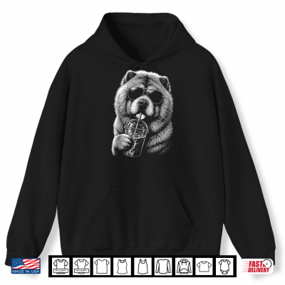 Chow Chow Drinking Iced Coffee Funny Dog Lover Shirt 1 Hoodie Chow Chow Drinking Iced Coffee Funny Dog Lover Shirt