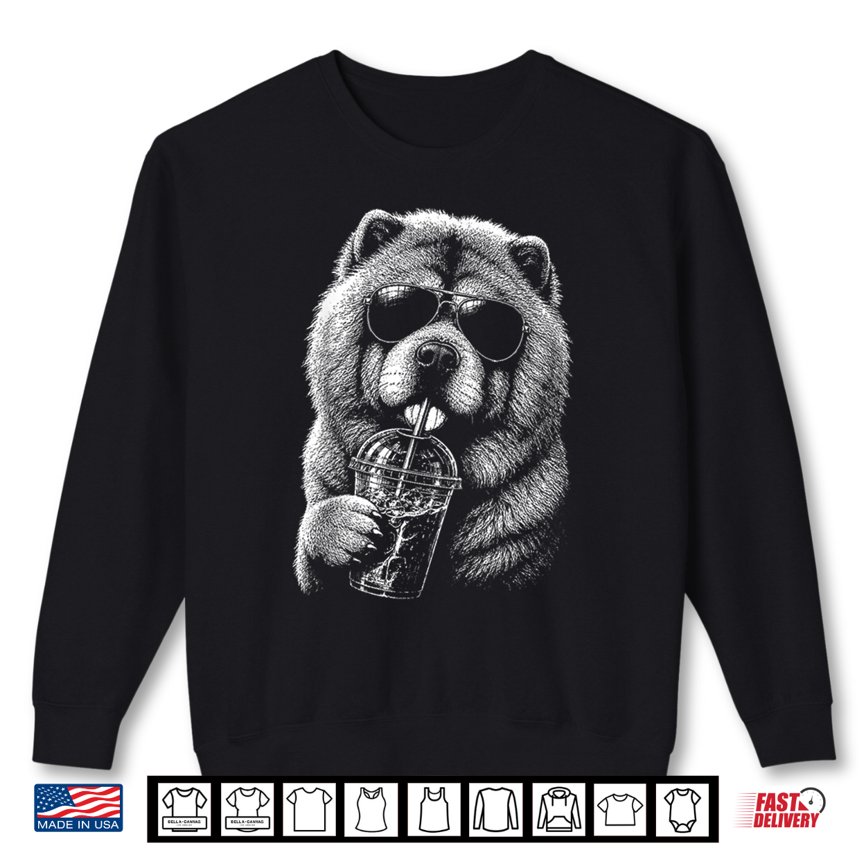 Chow Chow Drinking Iced Coffee Funny Dog Lover Shirt Chow Chow Drinking Iced Coffee Funny Dog Lover Shirt