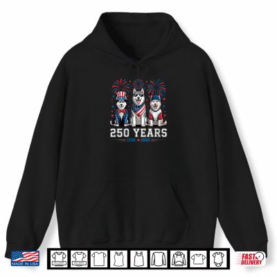 Siberian Husky Dog 250 Anniversary Usa 250Th 4Th Of July Shirt 1 Hoodie Siberian Husky Dog 250 Anniversary USA 250th 4th of July Shirt