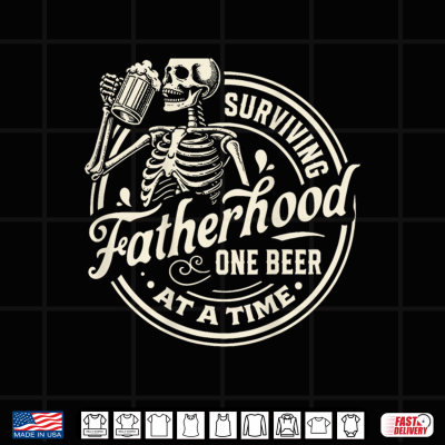 Design Surviving Fatherhood One Beer At A Time Shirt