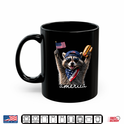Mug America Feral Free Racoon Patriotic 4th of July Shirt