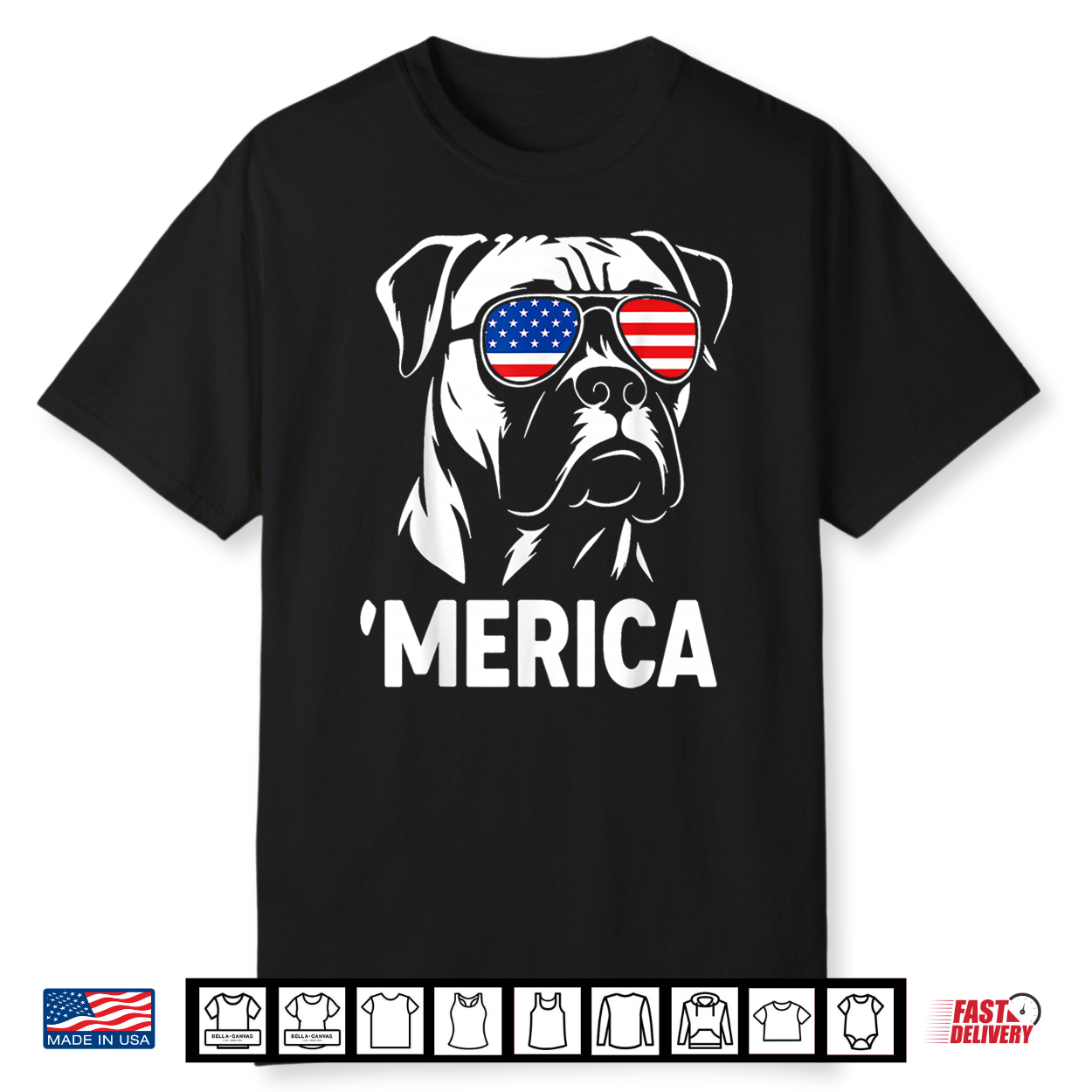 Merica Boxer Dog American Flag Sunglasses Patriotic Shirt Merica Boxer Dog American Flag Sunglasses Patriotic Shirt
