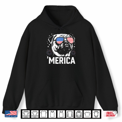 Merica Pug 4Th Of July Shirt 1 Hoodie Merica Pug 4th of July Shirt