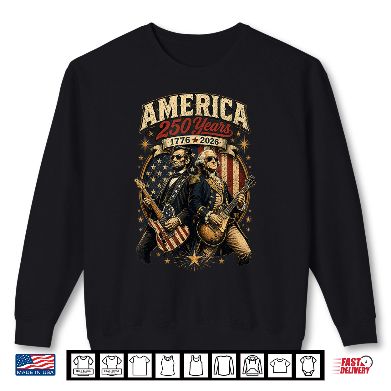 George Washington Abraham Lincoln Playing Guitar 4Th July Shirt George Washington Abraham Lincoln Playing Guitar 4Th July Shirt