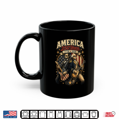George Washington Abraham Lincoln Playing Guitar 4Th July Shirt 2 Mug George Washington Abraham Lincoln Playing Guitar 4th July Shirt