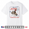 She Loves Jesus & America Too Christian 4Th Of July Cowgirl Shirt