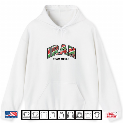 Hoodie Soccer Fan Shirt 2026 Iran Team Melli Supporters Shirt