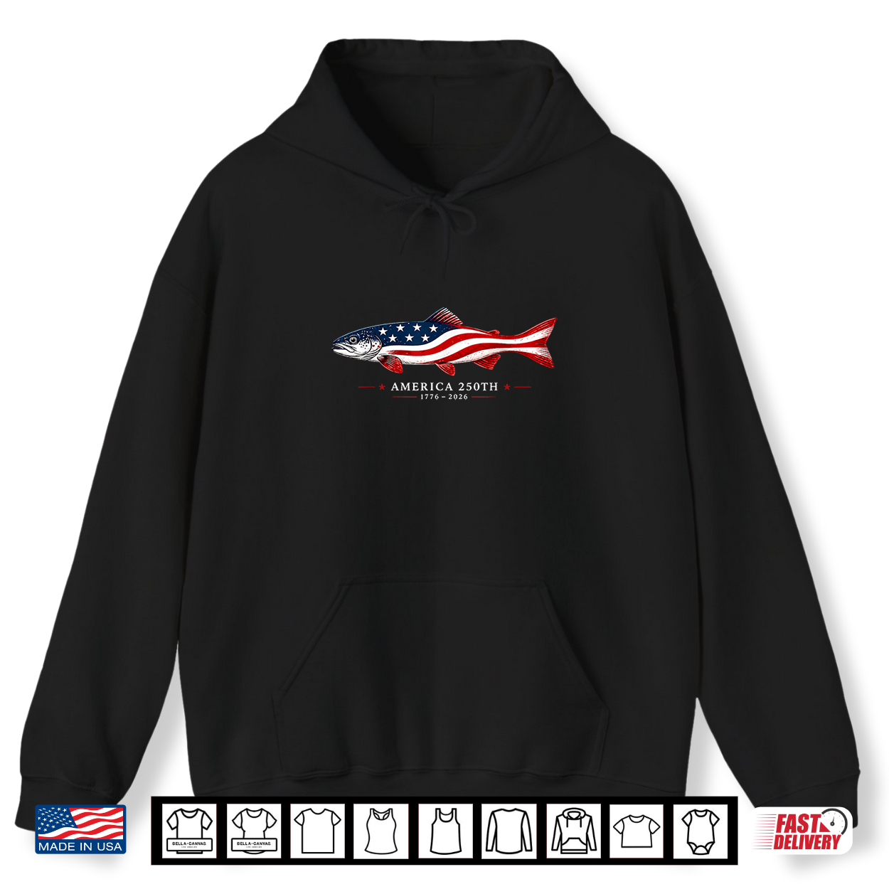 America 250Th 1776 2026 Usa Flag Fishing Patriotic Shirt America 250Th 1776 2026 Usa Flag Fishing Patriotic Shirt
