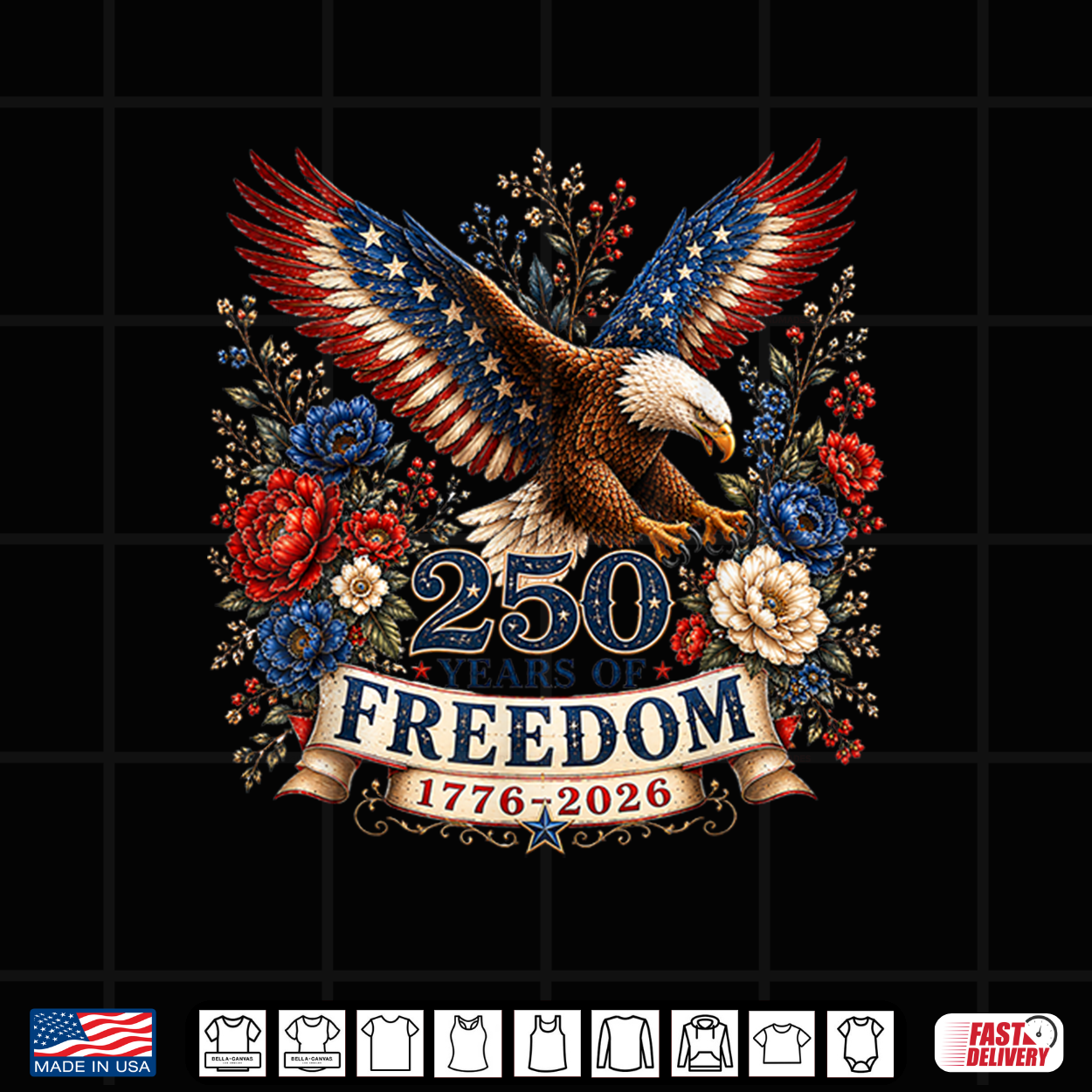 250 Years Of Freedom Eagle 250Th Anniversary Usa 4Th Of July Shirt 250 Years Of Freedom Eagle 250Th Anniversary Usa 4Th Of July Shirt