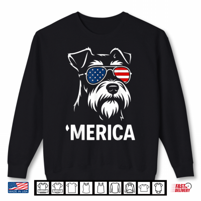 Sweatshirt Patriotic Miniature Schnauzer Dog Merica 4th of July Funny Shirt