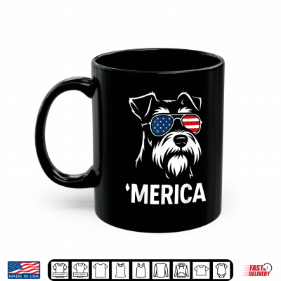 Mug Patriotic Miniature Schnauzer Dog Merica 4th of July Funny Shirt