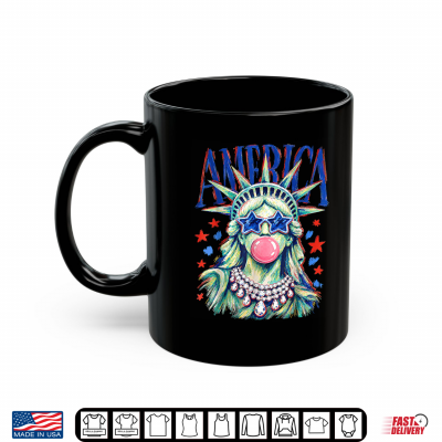 Mug Statue of Liberty Blowing Bubble Preppy Brushstroke USA Shirt
