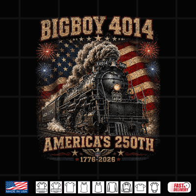 Design 250th Anniversary USA Big Boy 4014 Train Vintage US Flag Shirt