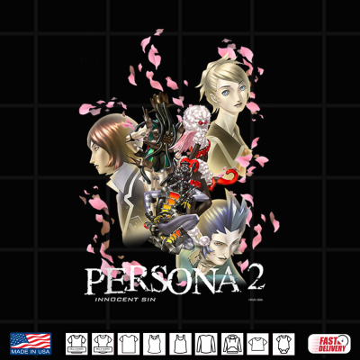 Atlus Persona 2 Innocent Sin Graphic Shirt 4 Design ATLUS Persona 2 Innocent Sin Graphic Shirt