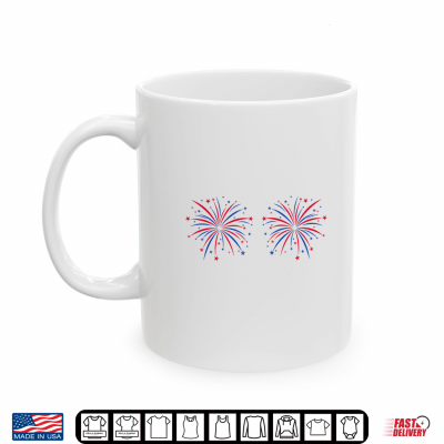 Mug Im Just Here for The Fireworks Matching Couples 4th of July Shirt