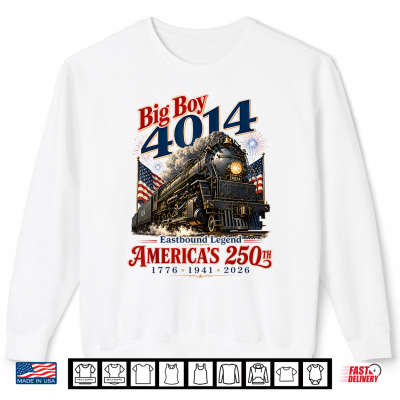 Sweatshirt Big Boy 4014 Train 4th of July Retro America Flag Men Women Shirt