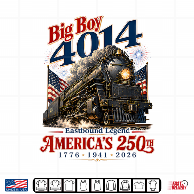 Design Big Boy 4014 Train 4th of July Retro America Flag Men Women Shirt