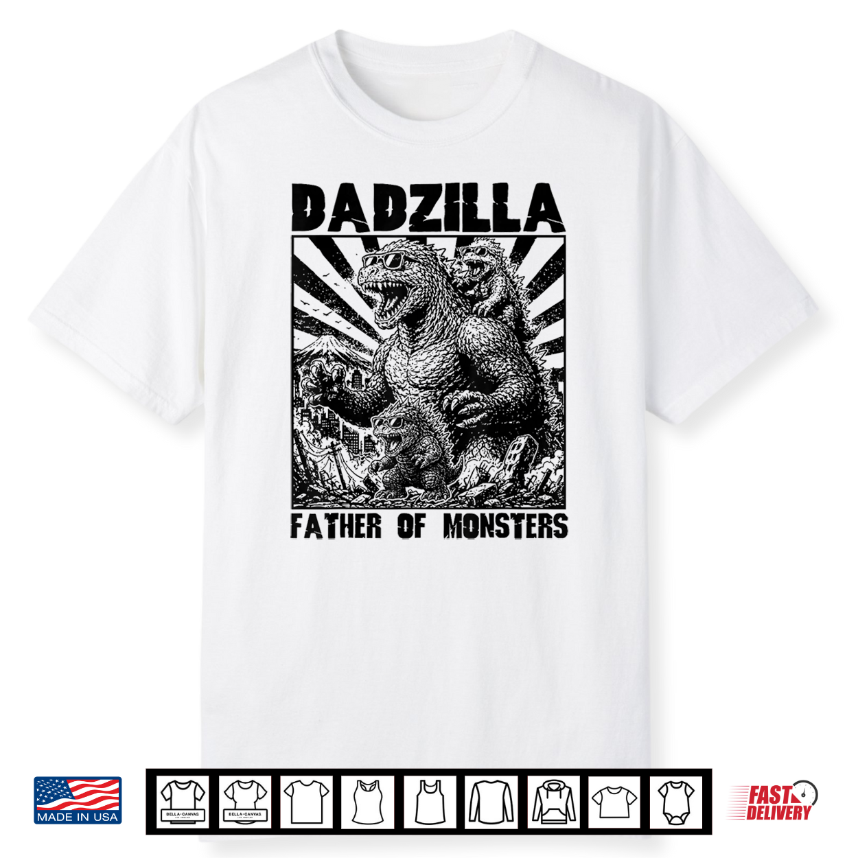Dadzilla Father Of Monsters Funny Dad Shirt Dadzilla Father Of Monsters Funny Dad Shirt