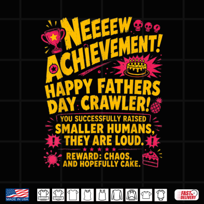 Design Crawler New Achievement Gamer Dad USA Happy Fathers Day Shirt