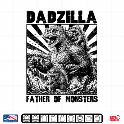 Dadzilla Father Of Monsters Funny Dad Shirt 4 Design Dadzilla Father of Monsters Funny Dad Shirt