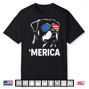 Merica Rottweiler 4Th Of July Patriotic Dog Design Shirt