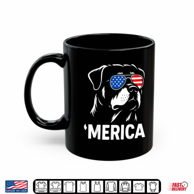 Mug Merica Rottweiler 4th of July Patriotic Dog Design Shirt