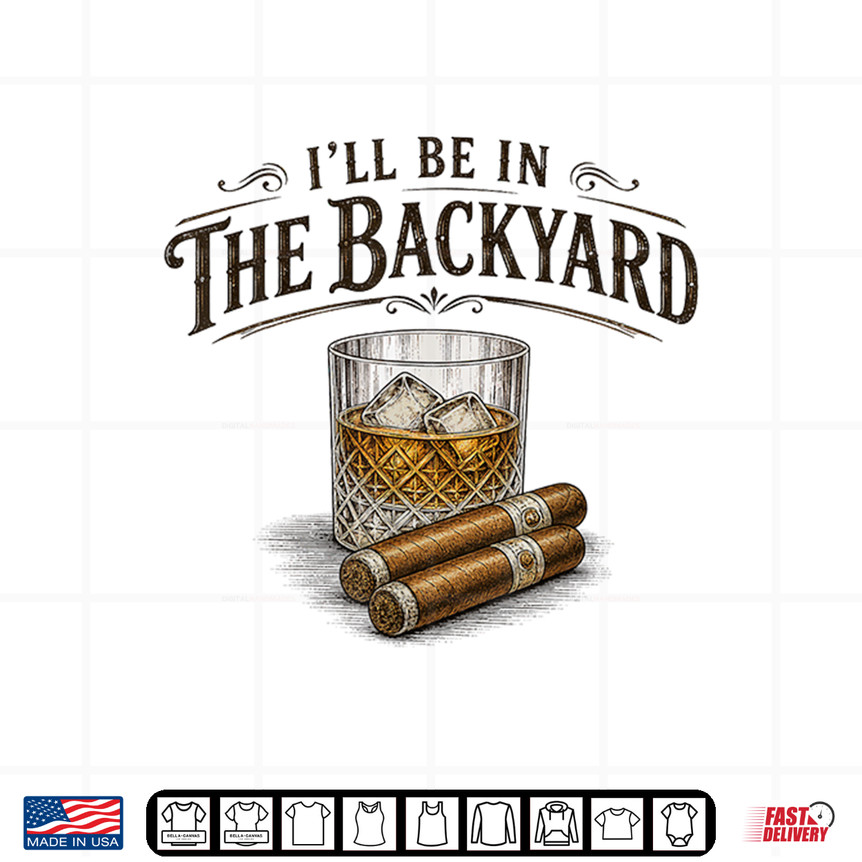 I’Ll Be In The Backyard Cigar And Bourbon Vintage Retro Shirt I’Ll Be In The Backyard Cigar And Bourbon Vintage Retro Shirt