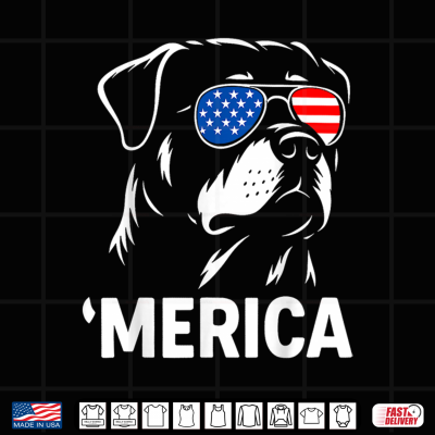 Design Merica Rottweiler 4th of July Patriotic Dog Design Shirt