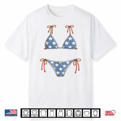 Usa Bikini Red White July 4Th Blue Vacation Summer Swimsuit Shirt