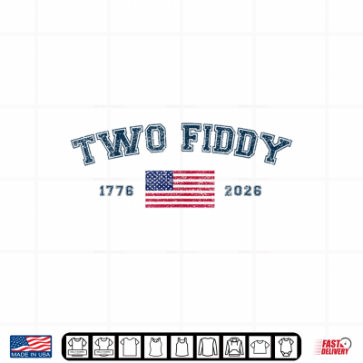 Design Two Fiddy America Flag Funny 4th of July 250 Years Patriotic Shirt