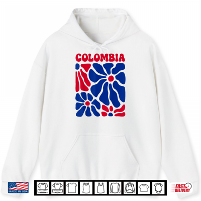 Hoodie Colombia Floral Boho Flowers Cute Groovy Colombian Girl Shirt