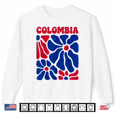 Sweatshirt Colombia Floral Boho Flowers Cute Groovy Colombian Girl Shirt